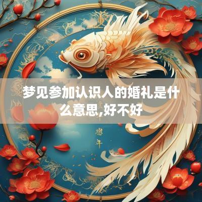 梦见参加认识人的婚礼是什么意思,好不好