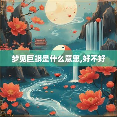 梦见巨蟒是什么意思,好不好