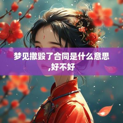 梦见撒毁了合同是什么意思,好不好