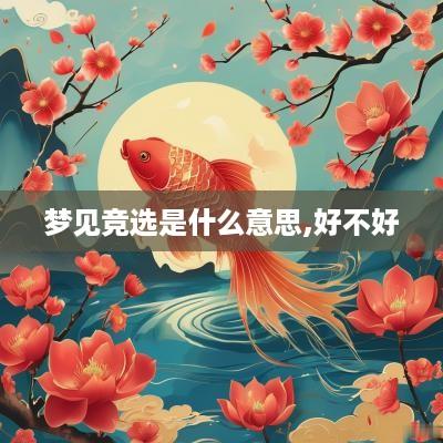 梦见竞选是什么意思,好不好