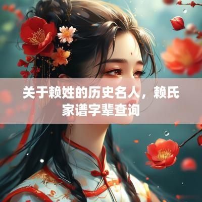 关于赖姓的历史名人，赖氏家谱字辈查询
