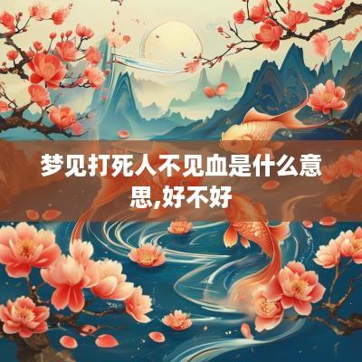 梦见打死人不见血是什么意思,好不好