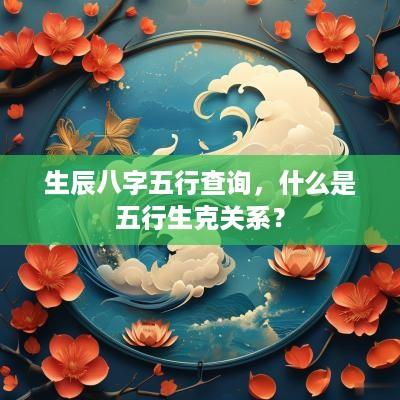 生辰八字五行查询，什么是五行生克关系？