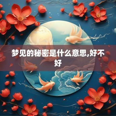 梦见的秘密是什么意思,好不好