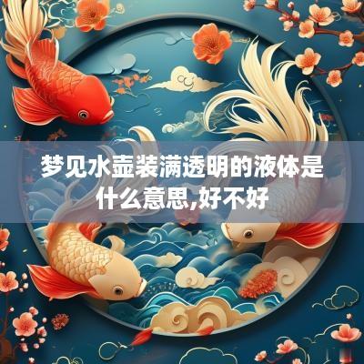 梦见水壶装满透明的液体是什么意思,好不好
