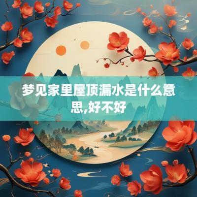 梦见家里屋顶漏水是什么意思,好不好