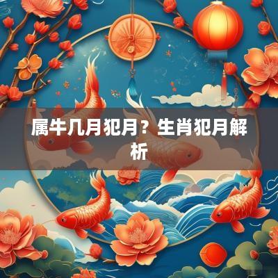 属牛几月犯月？生肖犯月解析