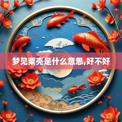 梦见粟壳是什么意思,好不好