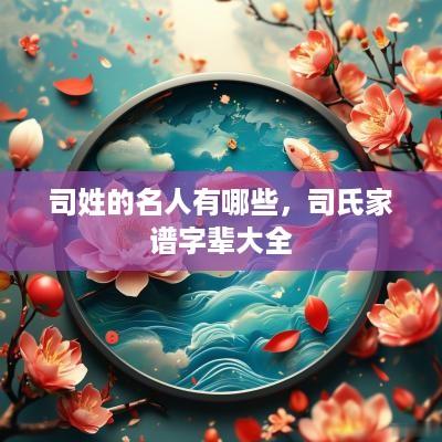 司姓的名人有哪些，司氏家谱字辈大全