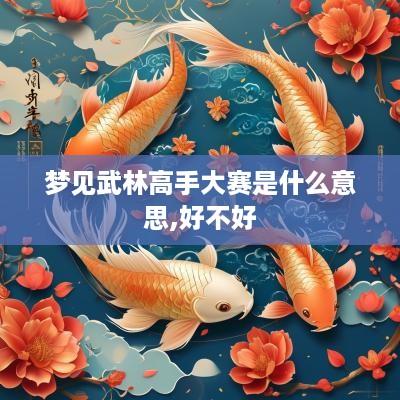 梦见武林高手大赛是什么意思,好不好