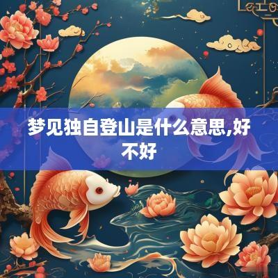 梦见独自登山是什么意思,好不好