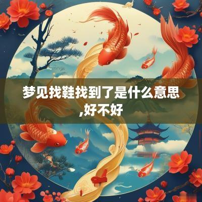梦见找鞋找到了是什么意思,好不好