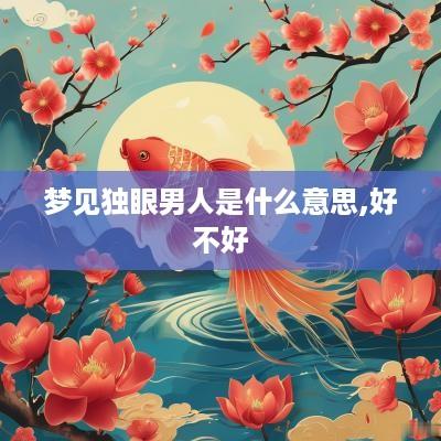 梦见独眼男人是什么意思,好不好