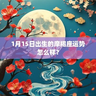 1月15日出生的摩羯座运势怎么样？