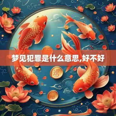 梦见犯罪是什么意思,好不好
