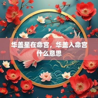 华盖星在命宫，华盖入命宫什么意思