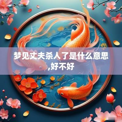 梦见丈夫杀人了是什么意思,好不好