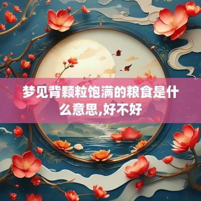 梦见背颗粒饱满的粮食是什么意思,好不好