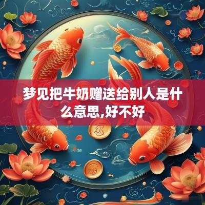 梦见把牛奶赠送给别人是什么意思,好不好