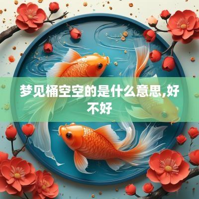 梦见桶空空的是什么意思,好不好