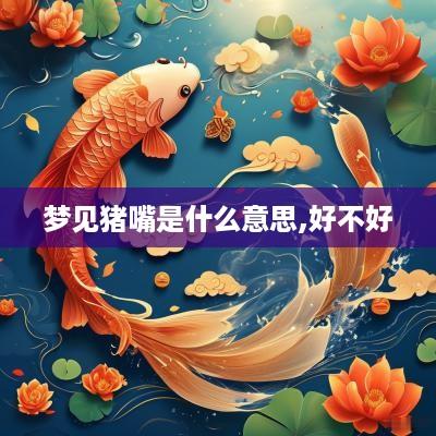 梦见猪嘴是什么意思,好不好