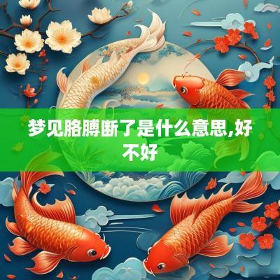 梦见胳膊断了是什么意思,好不好