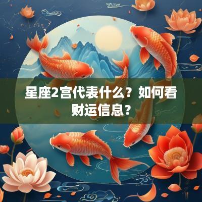 星座2宫代表什么？如何看财运信息？