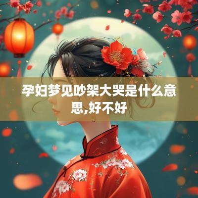 孕妇梦见吵架大哭是什么意思,好不好