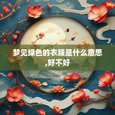 梦见绿色的衣服是什么意思,好不好