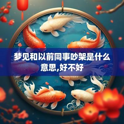 梦见和以前同事吵架是什么意思,好不好