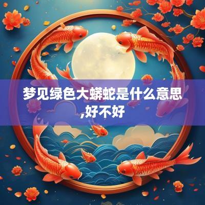 梦见绿色大蟒蛇是什么意思,好不好