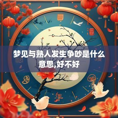 梦见与熟人发生争吵是什么意思,好不好