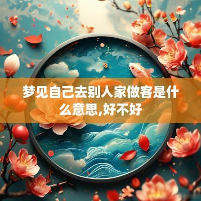 梦见自己去别人家做客是什么意思,好不好