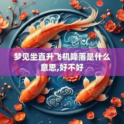 梦见坐直升飞机降落是什么意思,好不好