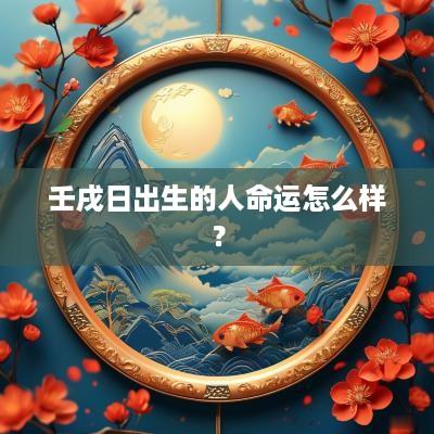 壬戌日出生的人命运怎么样？