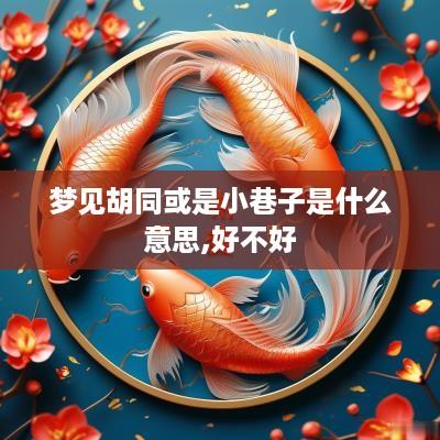 梦见胡同或是小巷子是什么意思,好不好