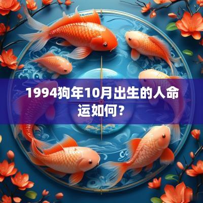 1994狗年10月出生的人命运如何？