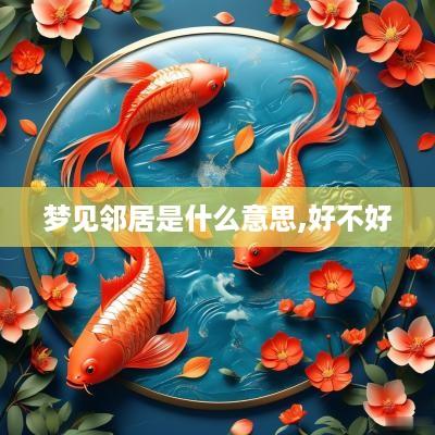 梦见邻居是什么意思,好不好