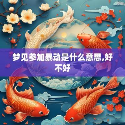梦见参加暴动是什么意思,好不好
