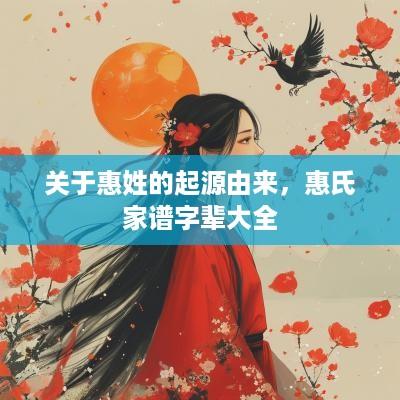 关于惠姓的起源由来，惠氏家谱字辈大全
