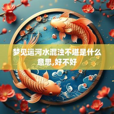 梦见运河水混浊不堪是什么意思,好不好