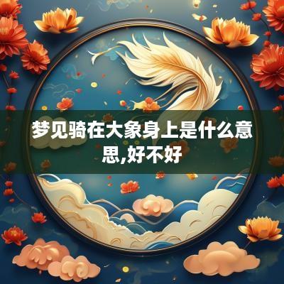 梦见骑在大象身上是什么意思,好不好