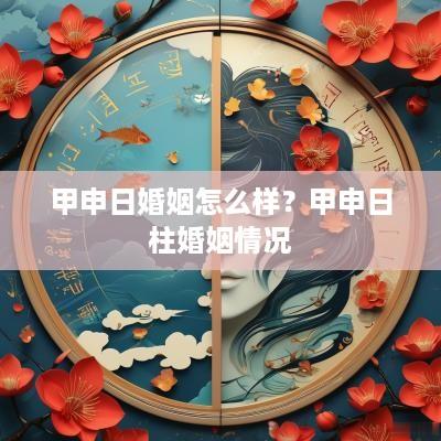 甲申日婚姻怎么样？甲申日柱婚姻情况