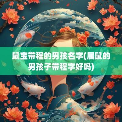 鼠宝带程的男孩名字(属鼠的男孩子带程字好吗)