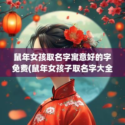蛇年女孩取名字寓意好的字免费(蛇年女孩子取名字大全)