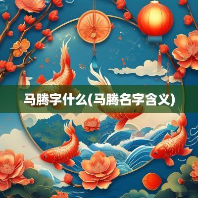 马腾字什么(马腾名字含义)