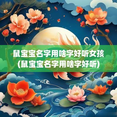 鼠宝宝名字用啥字好听女孩(鼠宝宝名字用啥字好听)