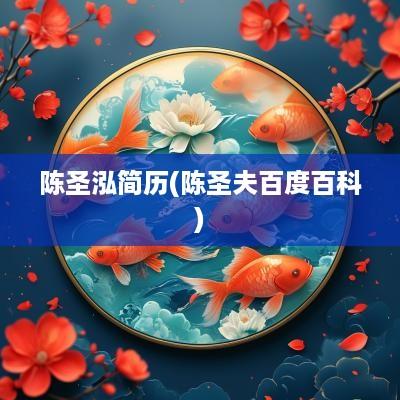 陈圣泓简历(陈圣夫百度百科)