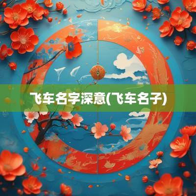 飞车名字深意(飞车名子)