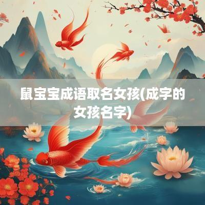 鼠宝宝成语取名女孩(成字的女孩名字)